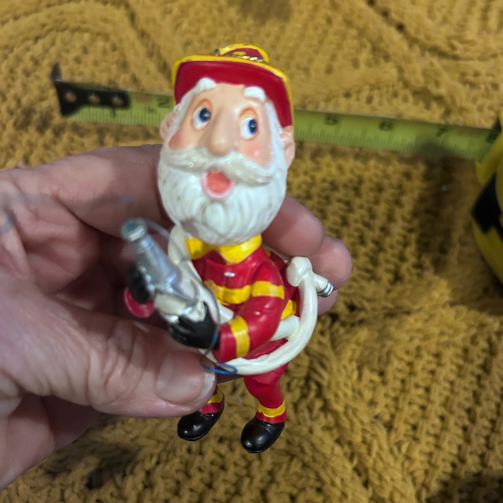 $10 sale Vintage Christmas Fireman Santa Claus Fireman Tree Ornament
